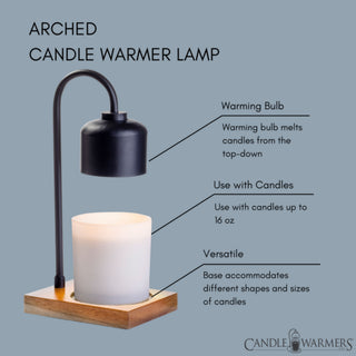 Black & Wood Arched Lamp Candle Warmer