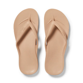 Archies Arch Support Flip Flops in Tan