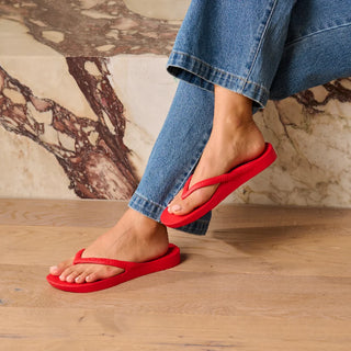 Archies Arch Support Flip Flops in Chili Red