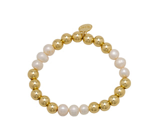 Water Resistant Ball Bracelet With Natural Fresh Water Pearls