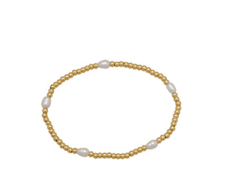 Water Resistant Ball With Rice Pearls Bracelet