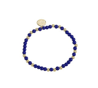 Glass Bead & Water Resistant Gold Bead Bracelet