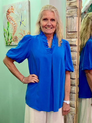 Out Of Promises Top in Cerulean
