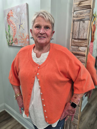 End Of Us Cardigan in Tangerine
