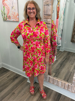 Likely Story Dress in Lime Pink