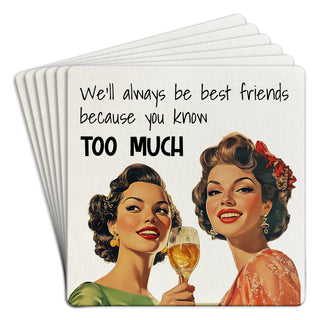 We'll Always Be Best Friends Bar Coasters Pack of 6