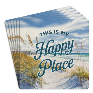 This Is My Happy Place Bar Coasters Pack of 6