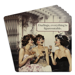 Darlings, Everything Is Figureoutable Bar Coasters Pack of 6