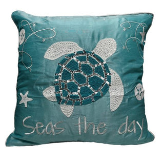 Seas the Day Turtle Pillow