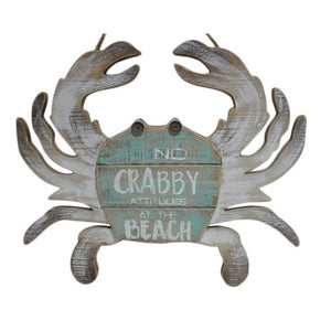 No Crabby Attitudes at the Beach Sign