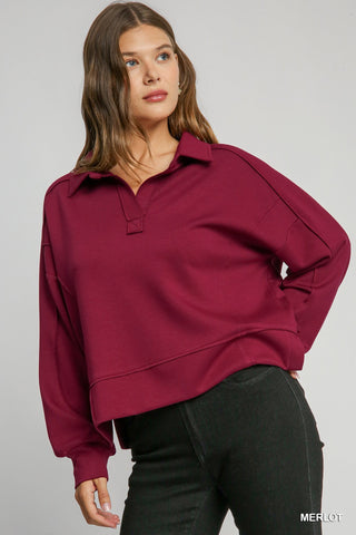 Go After It Sweatshirt In Merlot