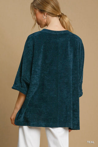 Serenity Flutter Top In Teal