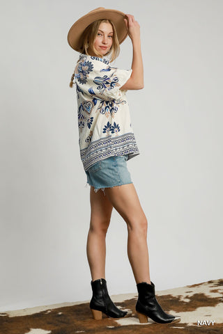 Elegant Timing Top in Navy