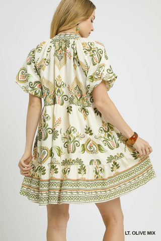 Never Too Late Mini Dress in Olive Mix