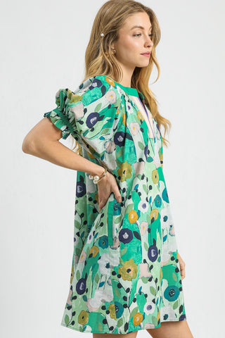 Field Of Flowers Dress in Jade