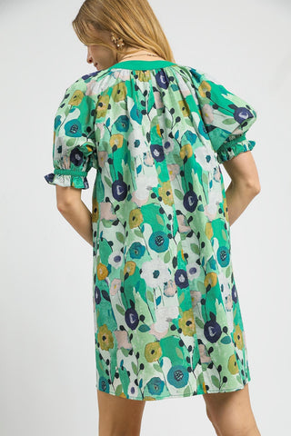Field Of Flowers Dress in Jade