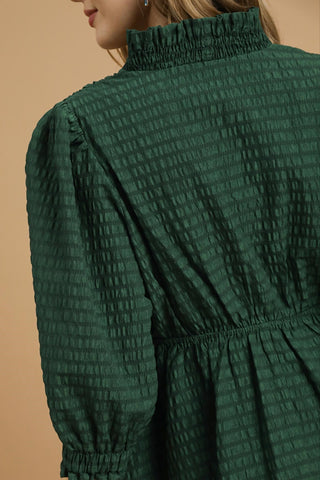 New Perspective Babydoll Dress in Palm Green