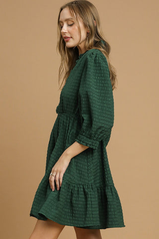 New Perspective Babydoll Dress in Palm Green