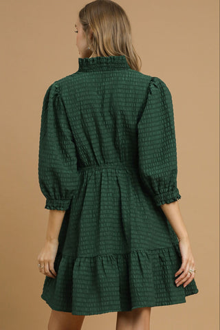 New Perspective Babydoll Dress in Palm Green