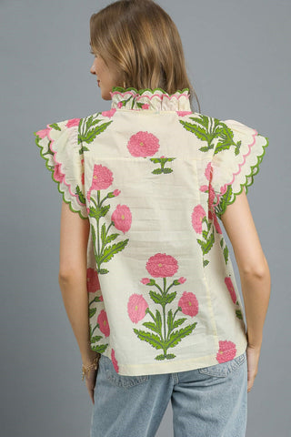 Jump Right In Top in Cream Mix