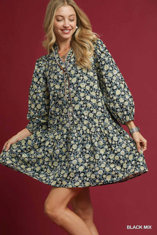 Taking It Easy Dress In Black Mix