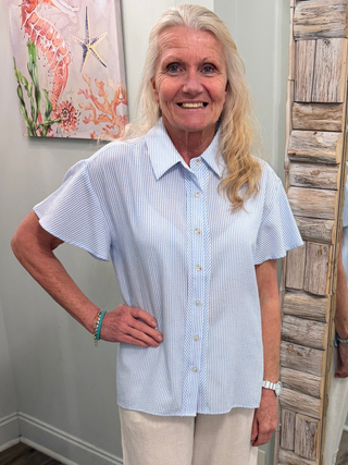 At Arm's Length Top in Blue