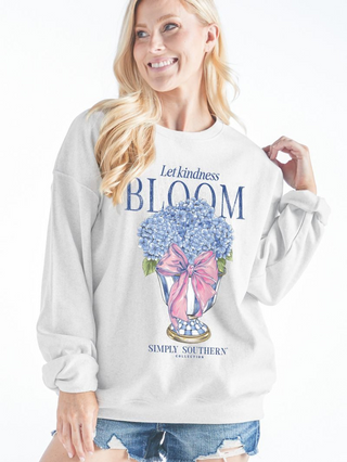 Let Kindness Bloom Long Sleeve Crewneck In White