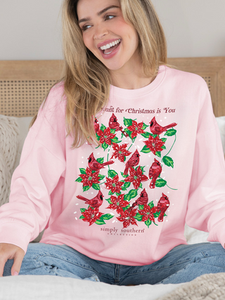 All I Want For Christmas Is You Long Sleeve Crewneck In Tutu Pink