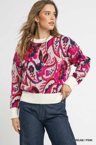 Making Decisions Sweater In Cream/Pink