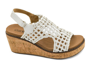 Corkys Carley Wedge In Ivory Woven II