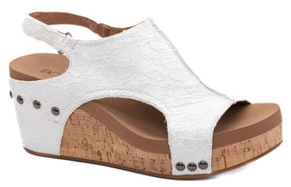 Carley Wedge in White Lace