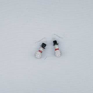 Rhinestone Snowman Earrings