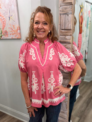 Caught Your Attention Top in Pink