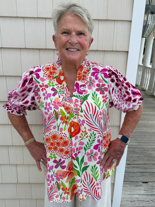 Island Ferry Top in Pink Mix