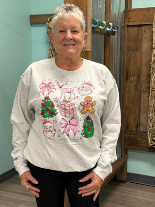Fa La La La La Christmas Crewneck Sweatshirt in Flurry