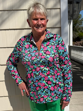 First Serve Top in Black Multi