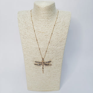 Dragonfly Necklace in Gold