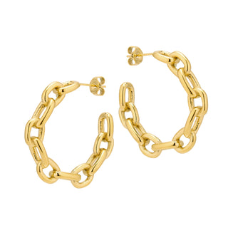 Chain Hoop Earring in Gold