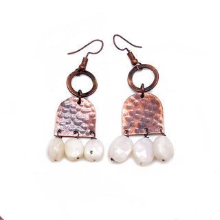 Copper & Rose Quartz Banjara Earrings