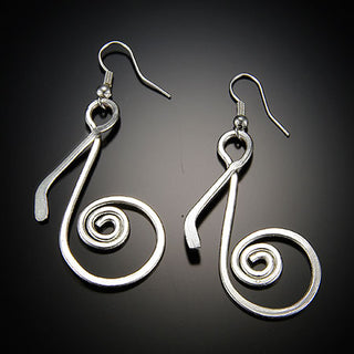 Music Note Silver Earrings