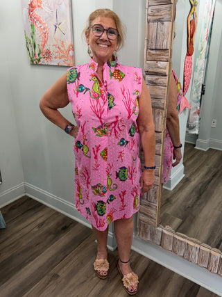 Sea Your Way Dress in Pink