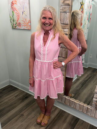 Heat Waves Dress in Pink Stripe