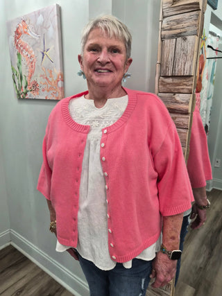 End Of Us Cardigan in Coral