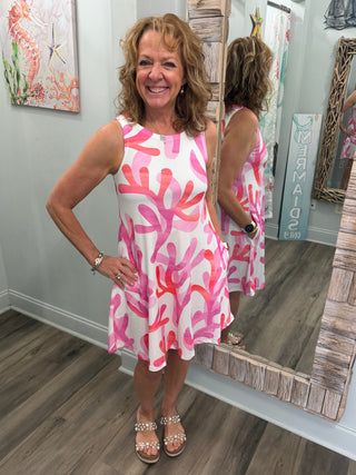Can't Be Stopped Dress in Watercolor Coral