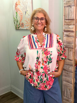 Keep Up With Me Top in Rose Mix