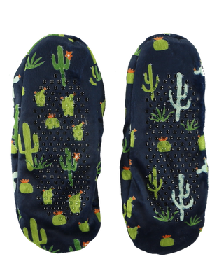 Cactus Blue Fuzzy Feet Slipper