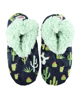 Cactus Blue Fuzzy Feet Slipper