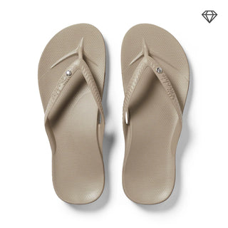 Archies Arch Support Flip Flops in Crystal Taupe