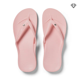 Archies Arch Support Flip Flops in Crystal Pink