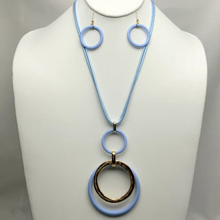 Circle Around Necklace Set in Blue